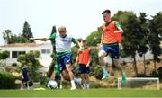 29 May 2021; Tyreik Wright and Alex Gilbert, right, during a Republic of Ireland U21 training session in Marbella, Spain. Photo by Stephen McCarthy/Sportsfile