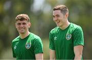 29 May 2021; Conor Coventry and Gavin Kilkenny, left, during a Republic of Ireland U21 training session in Marbella, Spain. Photo by Stephen McCarthy/Sportsfile