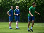 29 May 2021; Sports therapist Conor Shiels, left, and sports scientist Adam Fox during a Republic of Ireland U21 training session in Marbella, Spain. Photo by Stephen McCarthy/Sportsfile