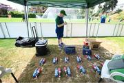 29 May 2021; Team doctor Mortimer O’Connor labels players bottles during a Republic of Ireland U21 training session in Marbella, Spain. Photo by Stephen McCarthy/Sportsfile