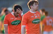 29 May 2021; Jack Grugan of Armagh reacts after the drawn Allianz Football League Division 1 North Round 3 match between Armagh and Donegal at the Athletic Grounds in Armagh. Photo by Piaras Ó Mídheach/Sportsfile