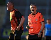 29 May 2021; Armagh manager Kieran McGeeney, right, and Armagh coach Kieran Donaghy during the Allianz Football League Division 1 North Round 3 match between Armagh and Donegal at the Athletic Grounds in Armagh. Photo by Piaras Ó Mídheach/Sportsfile