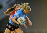 29 May 2021; Caoimhe O'Connor of Dublin in action against Róisín Phelan of Cork during the Lidl Ladies National Football League Division 1B Round 1 match between Cork and Dublin at Páirc Ui Chaoimh in Cork. Photo by Eóin Noonan/Sportsfile