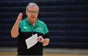 29 May 2021; Head coach Mark Keenan during Ireland senior men squad training at the National Basketball Arena in Dublin ahead of the FIBA European Championship for Small Countries in August. Photo by Brendan Moran/Sportsfile