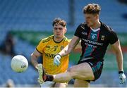 30 May 2021; Matthew Ruane of Mayo in action against Cathal Hickey of Meath during the Allianz Football League Division 2 North Round 3 match between Mayo and Meath at Elverys MacHale Park in Castlebar, Mayo. Photo by Sam Barnes/Sportsfile