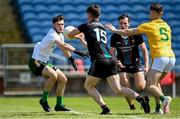 30 May 2021; James Carr of Mayo, 15, shoots to score his side's second goal, despite the efforts of Meath goalkeeper Harry Hogan and Cathal Hickey of Meath, 5, during the Allianz Football League Division 2 North Round 3 match between Mayo and Meath at Elverys MacHale Park in Castlebar, Mayo. Photo by Sam Barnes/Sportsfile