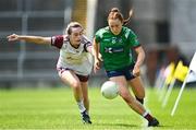 30 May 2021; Sarah Dillon of Westmeath in action against Eva Noone of Galway during the Lidl Ladies National Football League Division 1A Round 2 match between Galway and Westmeath at Pearse Stadium in Galway. Photo by Eóin Noonan/Sportsfile