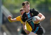 30 May 2021; James Carr of Mayo in action against Conor McGill of Meath during the Allianz Football League Division 2 North Round 3 match between Mayo and Meath at Elverys MacHale Park in Castlebar, Mayo. Photo by Sam Barnes/Sportsfile