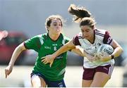 30 May 2021; Mairéad Seoighe of Galway in action against Vicky Carr of Westmeath during the Lidl Ladies National Football League Division 1A Round 2 match between Galway and Westmeath at Pearse Stadium in Galway. Photo by Eóin Noonan/Sportsfile