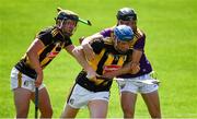 30 May 2021; John Donnelly and James Bergin, left, of Kilkenny in action against Liam Óg McGovern of Wexford during the Allianz Hurling League Division 1 Group B Round 3 match between Kilkenny and Wexford at UPMC Nowlan Park in Kilkenny. Photo by Ray McManus/Sportsfile
