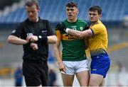 30 May 2021; David Clifford of Kerry is marked by Brian Stack of Roscommon during the Allianz Football League Division 1 South Round 3 match between Roscommon and Kerry at Dr Hyde Park in Roscommon. Photo by Brendan Moran/Sportsfile