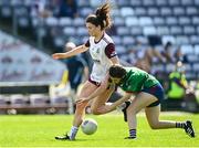 30 May 2021; Ellen Power of Galway in action against Aoife O’Malley of Westmeath during the Lidl Ladies National Football League Division 1A Round 2 match between Galway and Westmeath at Pearse Stadium in Galway. Photo by Eóin Noonan/Sportsfile