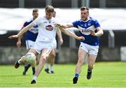 30 May 2021; Aaron Masterson of Kildare in action against Eoin Lowry of Laois during the Allianz Football League Division 2 South Round 3 match between Laois and Kildare at MW Hire O'Moore Park in Portlaoise, Laois. Photo by Piaras Ó Mídheach/Sportsfile