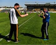30 May 2021; Kilkenny manager Brian Cody, left. and Wexford manager Davy Fitzgerald fist-bump after the Allianz Hurling League Division 1 Group B Round 3 match between Kilkenny and Wexford at UPMC Nowlan Park in Kilkenny. Photo by Ray McManus/Sportsfile