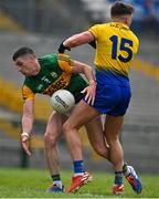 30 May 2021; Paul Geaney of Kerry is tackled by Conor Cox of Roscommon during the Allianz Football League Division 1 South Round 3 match between Roscommon and Kerry at Dr Hyde Park in Roscommon. Photo by Brendan Moran/Sportsfile