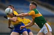 30 May 2021; David Clifford of Kerry in action against Brian Stack of Roscommon during the Allianz Football League Division 1 South Round 3 match between Roscommon and Kerry at Dr Hyde Park in Roscommon. Photo by Brendan Moran/Sportsfile