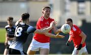 30 May 2021; Sam Mulroy of Louth in action against Nathan Mullen of Sligo during the Allianz Football League Division 4 North Round 3 match between Louth and Sligo at Geraldines Club in Haggardstown, Louth. Photo by Seb Daly/Sportsfile