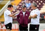 30 May 2021; Galway manager Padraic Joyce, right, in conversation with selectors John Concannon, left, and Micheál O Domhnaill, prior to the Allianz Football League Division 1 South Round 3 match between Galway and Dublin at St Jarlath's Park in Tuam, Galway. Photo by Ramsey Cardy/Sportsfile