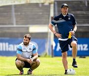 30 May 2021; Dublin interim manager Mick Galvin, right, and high performance manager Bryan Cullen prior to the Allianz Football League Division 1 South Round 3 match between Galway and Dublin at St Jarlath's Park in Tuam, Galway. Photo by Ramsey Cardy/Sportsfile