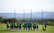 31 May 2021; Manager Stephen Kenny speaks to his players during a Republic of Ireland training session at PGA Catalunya Resort in Girona, Spain. Photo by Stephen McCarthy/Sportsfile