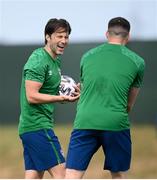 31 May 2021; Harry Arter, left, and Matt Doherty during a Republic of Ireland training session at PGA Catalunya Resort in Girona, Spain. Photo by Stephen McCarthy/Sportsfile
