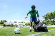 28 May 2021; Festy Ebosele collects football following a Republic of Ireland U21 training session in Marbella, Spain. Photo by Stephen McCarthy/Sportsfile