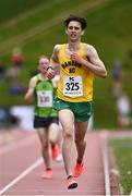 29 May 2021; Fionn Harrington of Bandon AC, Cork, on his way to winning the Men's 5000m B event during the Belfast Irish Milers' Meeting at Mary Peters Track in Belfast. Photo by Sam Barnes/Sportsfile