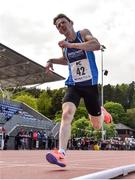 29 May 2021; James Hamilton of Ballymena Runners, Antrim, competing in the Men's 800m C event during the Belfast Irish Milers' Meeting at Mary Peters Track in Belfast. Photo by Sam Barnes/Sportsfile
