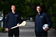2 June 2021; Kerry legend Tomás Ó Sé, right, and Kilkenny legend Henry Shefflin pictured at the launch of the Allianz League Legends series in Dublin today, which features the two stars reminiscing about their most memorable Allianz League moments. This year marks the 29th season that Allianz has sponsored the competition, making it one of the longest sponsorships in Irish sport. Photo by David Fitzgerald/Sportsfile
