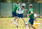 1 June 2021; Ryan Manning and Jason Knight, left, during a Republic of Ireland training session at PGA Catalunya Resort in Girona, Spain. Photo by Stephen McCarthy/Sportsfile