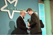 16 December 1994; Dublin footballer Charlie Redmond is presented with his Bank of Ireland All-Star Award by Bank of Ireland CEO Pat Molloy at the Bank of Ireland GAA All-Star Awards at the Burlington Hotel in Dublin. Photo by Ray McManus/Sportsfile