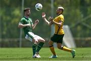 2 June 2021; Panayioti Dimitri Armenakas of Australia in action against Will Ferry of Republic of Ireland during the U21 International friendly match between Australia and Republic of Ireland at Marbella Football Centre in Marbella, Spain. Photo by Mateo Villalba Sanchez/Sportsfile