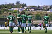 2 June 2021; Republic of Ireland players celebrate their side’s first goal during the U21 International friendly match between Australia and Republic of Ireland at Marbella Football Centre in Marbella, Spain. Photo by Mateo Villalba Sanchez/Sportsfile
