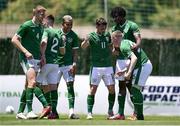 2 June 2021; Ross Tierney, right, of Republic of Ireland celebrates his goal with team-mates during the U21 International friendly match between Australia and Republic of Ireland at Marbella Football Centre in Marbella, Spain. Photo by Mateo Villalba Sanchez/Sportsfile