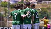 2 June 2021; Republic of Ireland players celebrate their side's first goal during the U21 International friendly match between Australia and Republic of Ireland at Marbella Football Centre in Marbella, Spain. Photo by Mateo Villalba Sanchez/Sportsfile