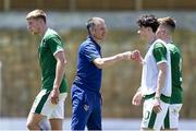 2 June 2021; Republic of Ireland head coach Jim Crawford celebrates with his players after the U21 International friendly match between Australia and Republic of Ireland at Marbella Football Centre in Marbella, Spain. Photo by Mateo Villalba Sanchez/Sportsfile