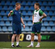 2 June 2021; Manager Stephen Kenny and James Collins during a Republic of Ireland training session at Estadi Nacional in Andorra. Photo by Stephen McCarthy/Sportsfile