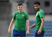 2 June 2021; John Egan, left, and Andrew Omobamidele during a Republic of Ireland training session at Estadi Nacional in Andorra. Photo by Stephen McCarthy/Sportsfile