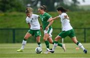 2 June 2021; Katie McCabe in action against Jamie Finn, left, and Niamh Fahey during a Republic of Ireland home-based training session at FAI Headquarters in Abbotstown, Dublin. Photo by David Fitzgerald/Sportsfile