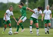 2 June 2021; Katie McCabe in action against Niamh Fahey watched by Jamie Finn, left, and Saoirse Noonan during a Republic of Ireland home-based training session at FAI Headquarters in Abbotstown, Dublin. Photo by David Fitzgerald/Sportsfile