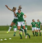 2 June 2021; Katie McCabe, right, and Jamie Finn during a Republic of Ireland home-based training session at FAI Headquarters in Abbotstown, Dublin. Photo by David Fitzgerald/Sportsfile