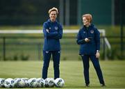 2 June 2021; Manager Vera Pauw, left, and assistant coach Eileen Gleeson during a Republic of Ireland home-based training session at FAI Headquarters in Abbotstown, Dublin. Photo by David Fitzgerald/Sportsfile