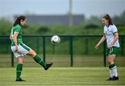 2 June 2021; Dora Gorman, left, and Eleanor Ryan-Doyle during a Republic of Ireland home-based training session at FAI Headquarters in Abbotstown, Dublin. Photo by David Fitzgerald/Sportsfile