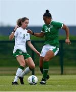 2 June 2021; Heather Payne, left, and Rianna Jarrett during a Republic of Ireland home-based training session at FAI Headquarters in Abbotstown, Dublin. Photo by David Fitzgerald/Sportsfile