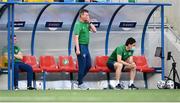 3 June 2021; Republic of Ireland manager Stephen Kenny reacts to his side conceding their first goal during the International friendly match between Andorra and Republic of Ireland at Estadi Nacional in Andorra. Photo by Stephen McCarthy/Sportsfile