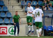 3 June 2021; Troy Parrott of Republic of Ireland celebrates after scoring his side's second goal during the International friendly match between Andorra and Republic of Ireland at Estadi Nacional in Andorra. Photo by Stephen McCarthy/Sportsfile