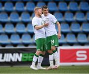 3 June 2021; Jason Knight of Republic of Ireland celebrates with team-mate Daryl Horgan after scoring his side's third goal during the International friendly match between Andorra and Republic of Ireland at Estadi Nacional in Andorra. Photo by Stephen McCarthy/Sportsfile