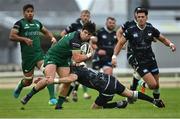 4 June 2021; Alex Wootton of Connacht is tackled by Stephen Myler of Ospreys during the Guinness PRO14 Rainbow Cup match between Connacht and Ospreys at The Sportsground in Galway. Photo by Piaras Ó Mídheach/Sportsfile