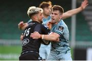 04 June 2021; Adam Hastings of Glasgow Warriors is tackled by Luke McGrath of Leinster during the Guinness PRO14 Rainbow Cup match between Glasgow Warriors and Leinster at Scotstoun Stadium in Glasgow, Scotland. Photo by Ross MacDonald/Sportsfile