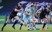 4 June 2021; Luke McGrath of Leinster makes a break during the Guinness PRO14 Rainbow Cup match between Glasgow Warriors and Leinster at Scotstoun Stadium in Glasgow, Scotland. Photo by Ross MacDonald/Sportsfile